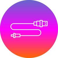 Usb Connector Line Gradient Circle Icon vector