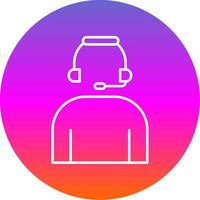 Headset Line Gradient Circle Icon vector