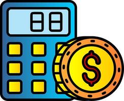 Calculator Filled Gradient Icon vector