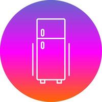 refrigerador línea degradado circulo icono vector