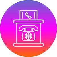 Telephone Booth Line Gradient Circle Icon vector