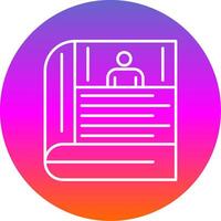 Contact Book Line Gradient Circle Icon vector