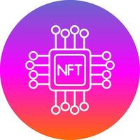 Nft Line Gradient Circle Icon vector
