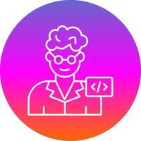Programmer Line Gradient Circle Icon vector