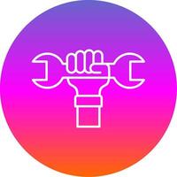 Labour Day Line Gradient Circle Icon vector