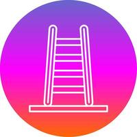 Step Ladder Line Gradient Circle Icon vector