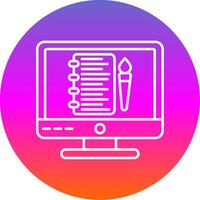 Sketchbook Line Gradient Circle Icon vector