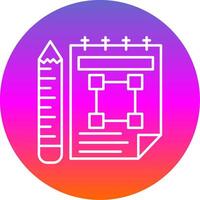 Sketchbook Line Gradient Circle Icon vector