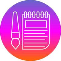 Sketchbook Line Gradient Circle Icon vector