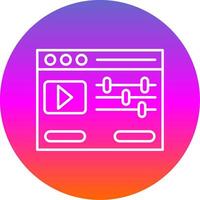 Video Editor Line Gradient Circle Icon vector