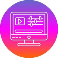 vídeo editor línea degradado circulo icono vector