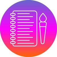 Sketchbook Line Gradient Circle Icon vector