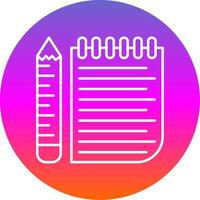 Note Line Gradient Circle Icon vector