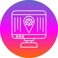 Localization Line Gradient Circle Icon vector