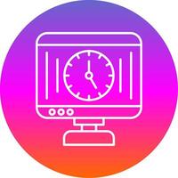 Time Management Line Gradient Circle Icon vector