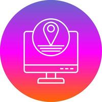 Location Line Gradient Circle Icon vector