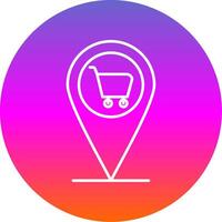 Pin Line Gradient Circle Icon vector