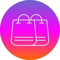 Shopping Bag Line Gradient Circle Icon vector