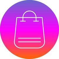 Shopping Bag Line Gradient Circle Icon vector