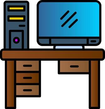 Computer Filled Gradient Icon vector