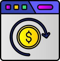 Return of investment Filled Gradient Icon vector