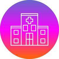 Hospital Line Gradient Circle Icon vector