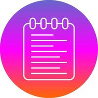 Note Pad Line Gradient Circle Icon vector