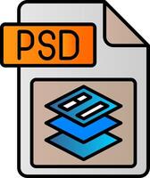 Psd file format Filled Gradient Icon vector