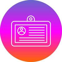 Id Card Line Gradient Circle Icon vector