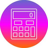 Calculator Line Gradient Circle Icon vector