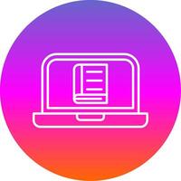 Online Learning Line Gradient Circle Icon vector