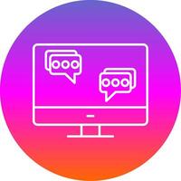 Chat Line Gradient Circle Icon vector