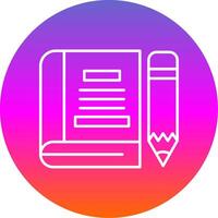 Book Line Gradient Circle Icon vector