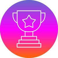 Trophy Line Gradient Circle Icon vector