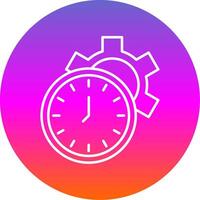 Time Management Line Gradient Circle Icon vector
