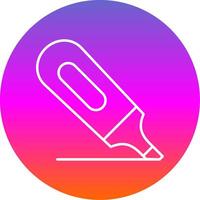 Highlighter Line Gradient Circle Icon vector