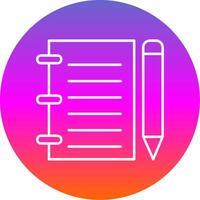 Notebook Line Gradient Circle Icon vector