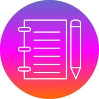 Notebook Line Gradient Circle Icon vector