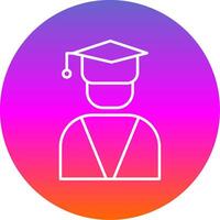 Graduate Line Gradient Circle Icon vector