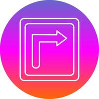 Turn Right Line Gradient Circle Icon vector