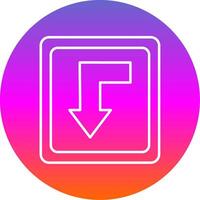 Back Line Gradient Circle Icon vector