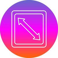 Right Down Line Gradient Circle Icon vector