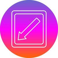 Diagonal Arrow Line Gradient Circle Icon vector