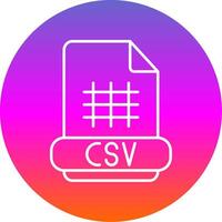 csv línea degradado circulo icono vector