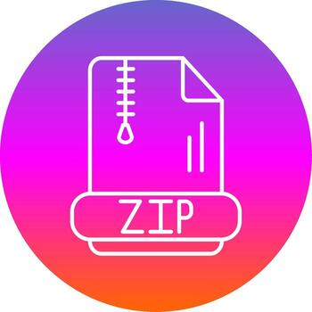 Zip Line Gradient Circle Icon vector