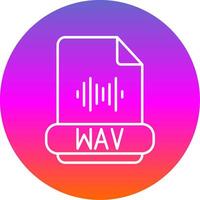 Wav Format Line Gradient Circle Icon vector