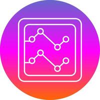 Line Chart Line Gradient Circle Icon vector