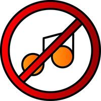 No music Filled Gradient Icon vector