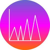 Graph Line Gradient Circle Icon vector