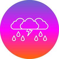 Storm Line Gradient Circle Icon vector